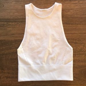 Adidas wrap knit crop tank, white